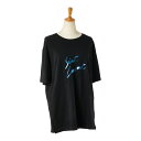 サンローラン ロゴプリント Tシャツサイズ:S ブラック ブルー コットン メンズ SAINT LAURENT 【中古】