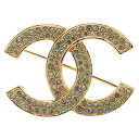 シャネル ココマーク ラインストーン ブローチ ゴールド メッキ レディース CHANEL 【中古】