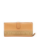 ロエベ アナグラム 長財布 ベージュ レザー スエード レディース LOEWE 【中古】