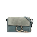 クロエ フェイ スモール 斜め掛け ショルダーバッグ ライトブルー スウェード レザー レディース Chloe 【中古】