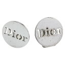 ディオール ロゴ ラウンド イヤリング シルバー メタル レディース Dior 【中古】