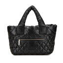 シャネル マトラッセ コココクーン ハンドバッグ トートバッグ ブラック ナイロン レザー レディース CHANEL 【中古】