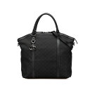 グッチ GGキャンバス トートバッグ ショルダーバッグ 2WAY 339551 ブラック キャンバス レザー レディース GUCCI 【中古】(4)