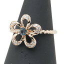 K18PG ピンクゴールド アレキサンドライト0.14ct ダイヤ0.14ct 花 フラワー モチーフ リング 指輪 レディース 10号 【中古】(4)
