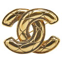 シャネル ココマーク マトラッセ ブローチ ゴールド メッキ レディース CHANEL 【中古】