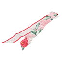 グッチ フラワー 花柄 ネックボウ スカーフ 631432 ピンク マルチカラー シルク レディース GUCCI 【中古】