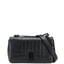 バーバリー ローラクラッチ TBロゴ チェーン ショルダーバッグ ブラック レザー レディース BURBERRY 【中古】