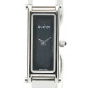 グッチ バングルウォッチ 1500L クオーツ ブラック文字盤 ステンレススチール レディース GUCCI 【中古】