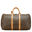 ルイ ヴィトン モノグラム キーポル50 ボストンバッグ ハンドバッグ M41426 ブラウン PVC レザー レディース LOUIS VUITTON 【中古】