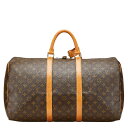 ルイ ヴィトン モノグラム キーポル50 ボストンバッグ M41426 ブラウン PVC レザー レディース LOUIS VUITTON 【中古】