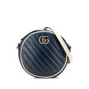 グッチ GGマーモント チェーン ショルダーバッグ 550154 ネイビー レザー レディース GUCCI 【中古】