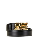 カルティエ エレファント 象 モチーフ ベルト ブラック レザー レディース CARTIER 【中古】