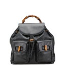 グッチ バンブー リュック バックパック 003 2058 0016 ブラック レザー レディース GUCCI 【中古】