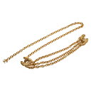 シャネル ヴィンテージ マトラッセ ココマーク 3連 チェーンベルト ゴールド メッキ レディース CHANEL 【中古】