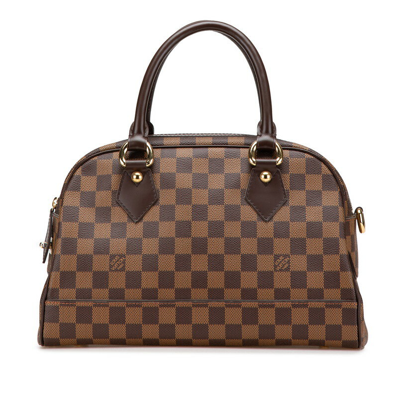 ルイ ヴィトン ダミエ ドゥオモ ハンドバッグ ボストンバッグ N60008 ブラウン PVC レザー レディース LOUIS VUITTON 【中古】