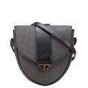 サンローラン YSLモノグラム ショルダーバッグ パープル ブラック レザー レディース SAINT LAURENT 【中古】