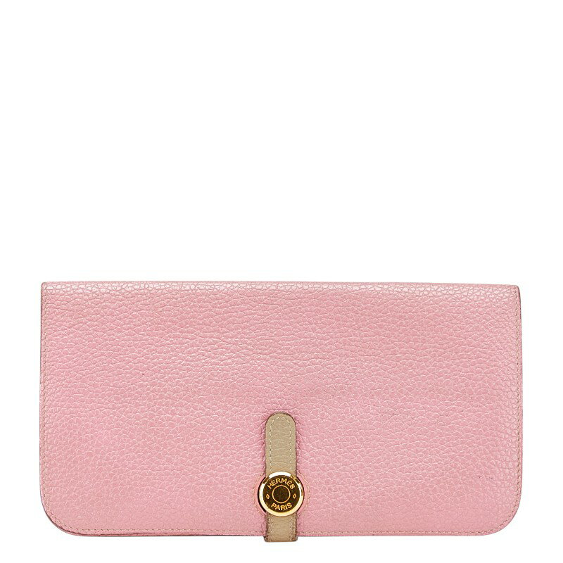 エルメス ドゴンロング 長財布 ピンク系 トゴ レディース HERMES 【中古】