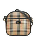 バーバリー ノバチェック シャドーホース ショルダーバッグ ブラック ベージュ キャンバス レザー レディース BURBERRY 【中古】