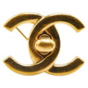 シャネル ヴィンテージ ココマーク ターンロック モチーフ ブローチ ゴールド メッキ レディース CHANEL 【中古】