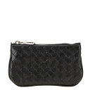 ボッテガヴェネタ イントレチャート コインケース ブラック レザー メンズ BOTTEGAVENETA 【中古】