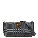 バーバリー TBロゴ チェーン ショルダーバッグ ブラック レザー レディース BURBERRY 【中古】