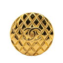 シャネル ココマーク マトラッセ ラウンド ブローチ ゴールド メッキ レディース CHANEL 【中古】
