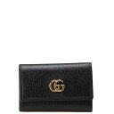 グッチ プチマーモント ダブルG キーケース 6連 456118 ブラック レザー レディース GUCCI 【中古】