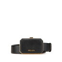 プラダ ヴァニティケース付き ベルト 1CC491 ブラック ゴールド サフィアーノレザー レディース PRADA 【中古】