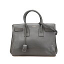 サンローラン サック ド ジュール スモール ハンドバッグ ショルダーバッグ 2WAY 324823 グレー レザー レディース SAINT LAURENT 【中古】