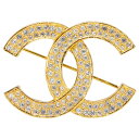 シャネル ココマーク ブローチ ゴールド メッキ ラインストーン レディース CHANEL 【中古】