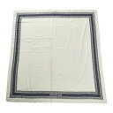 クリスチャンディオール ロゴ マフラー ストール ホワイト ネイビー カシミヤ レディース Christian Dior 【中古】
