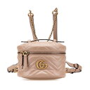 グッチ GGマーモント キルティング リュック バックパック 598594 ベージュ レザー レディース GUCCI 【中古】