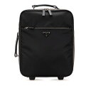 プラダ 三角ロゴプレート キャリーバッグ 旅行用バッグ ブラック ナイロン サフィアーノレザー レディース PRADA 【中古】