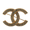 シャネル ココマーク ラインストーン ブローチ ゴールド メッキ レディース CHANEL 【中古】
