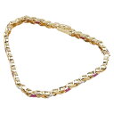 ノーブランド K18YG イエローゴールド K18WG ホワイトゴールド ルビー2.0ct ダイヤ0.05ct ブレスレット レディース no brand 【中古】