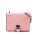 ボッテガヴェネタ イントレチャート チェーン ワンショルダーバッグ ピンク レザー レディース BOTTEGAVENETA 【中古】