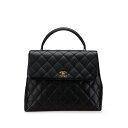 シャネル マトラッセ ココマーク ハンドバッグ ブラック キャビアスキン レディース CHANEL 【中古】