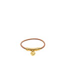 エルメス ハート カデナ モチーフ ブレスレット ブラウン ゴールド レザー メッキ レディース HERMES 【中古】