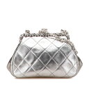 シャネル マトラッセ ココマーク がま口 チェーン ショルダーバッグ シルバー ラムスキン レディース CHANEL 【中古】