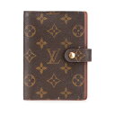 ルイ ヴィトン モノグラム アジェンダPM 手帳カバー R20005 ブラウン PVC レザー レディース LOUIS VUITTON 【中古】