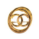 シャネル ココマーク ラウンド サークル ブローチ ゴールド メッキ レディース CHANEL 【中古】