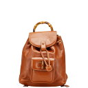 グッチ バンブー リュック バックパック 003 1998 0030 ブラウン レザー レディース GUCCI 【中古】