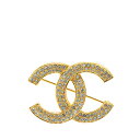 シャネル ココマーク ブローチ ゴールド メッキ ラインストーン レディース CHANEL 【中古】
