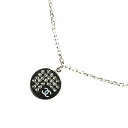 シャネル ココマーク ラウンド ラインストーン ネックレス シルバー ブラック メタル レディース CHANEL 【中古】