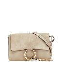 クロエ フェイ スモール ショルダーバッグ ベージュ スウェット レザー レディース Chloe 【中古】