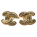 シャネル ヴィンテージ マトラッセ ココマーク カフス ゴールド メッキ レディース CHANEL 【中古】