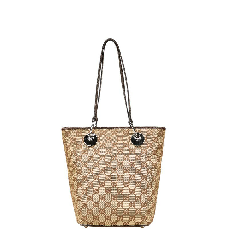 グッチ GGキャンバス ハンドバッグ ミニトートバッグ 120840 ベージュ ブラウン キャンバス レディース GUCCI 【中古】