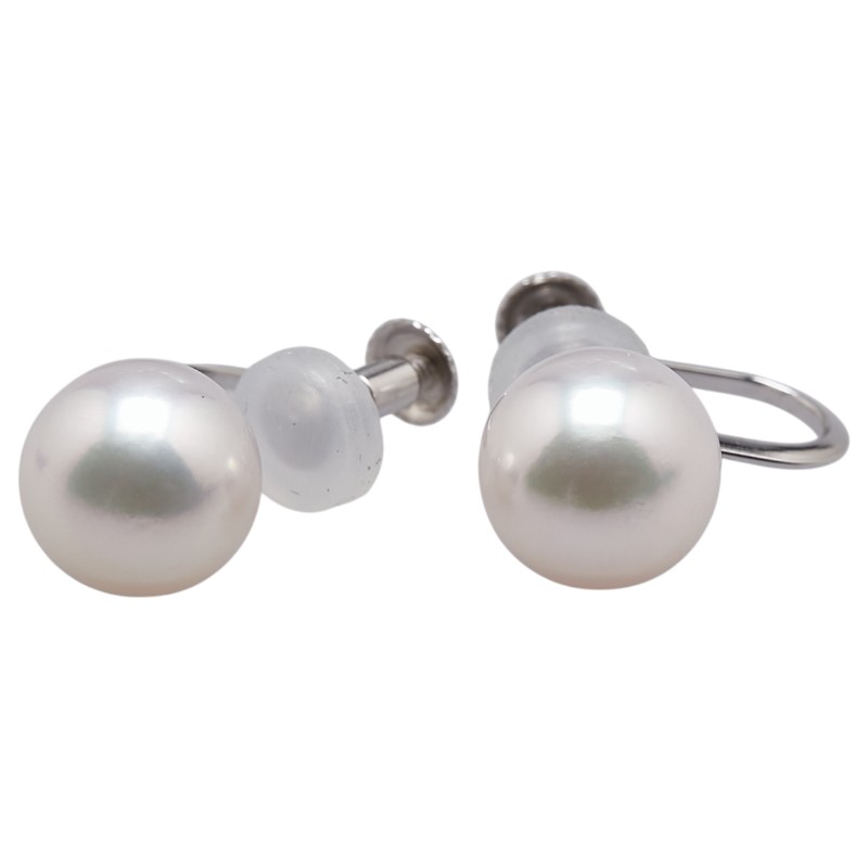 Pt900 プラチナ アコヤパール7.6ct イヤリング レディース 【中古】