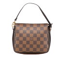 ルイ ヴィトン ダミエ トゥルース メイクアップ ポーチ ミニハンドバッグ N51982 ブラウン PVC レザー レディース LOUIS VUITTON 【中古】