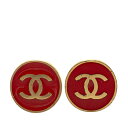 シャネル ココマーク イヤリング ゴールド レッド メッキ レディース CHANEL 【中古】